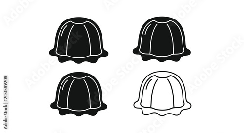 Jelly Mold Silhouettes Black And White Line Art Silhouette