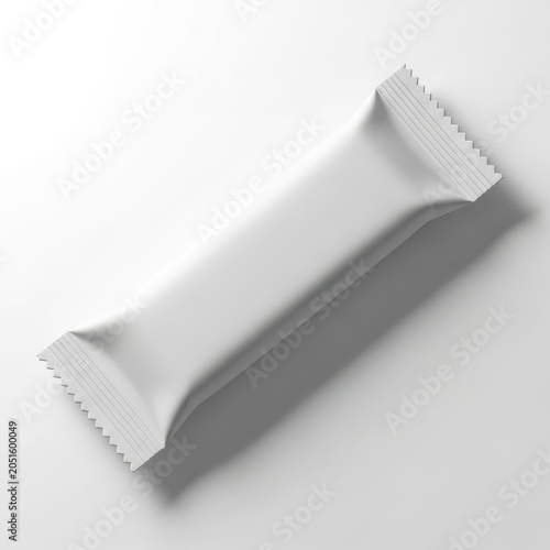 Blank white snack bar food packaging mockup