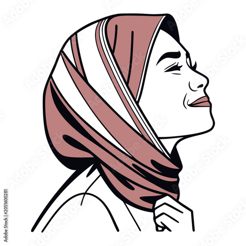 Woman face emoji icon illustration on a white background