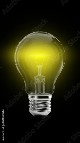 light bulb on black background