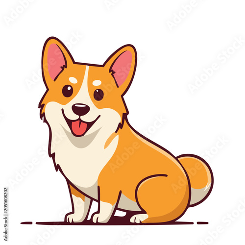 Cute cartoon corgi dog illustration