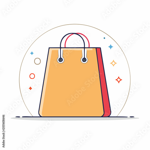 Shopping Bag Icon with Sparkles