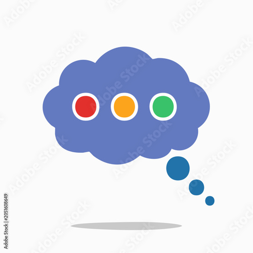 Speech Bubble with Colored Dots