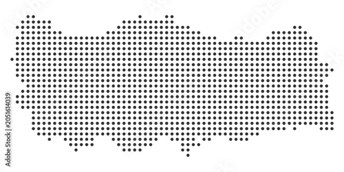Dotted turkey map, black dots map vector illustration