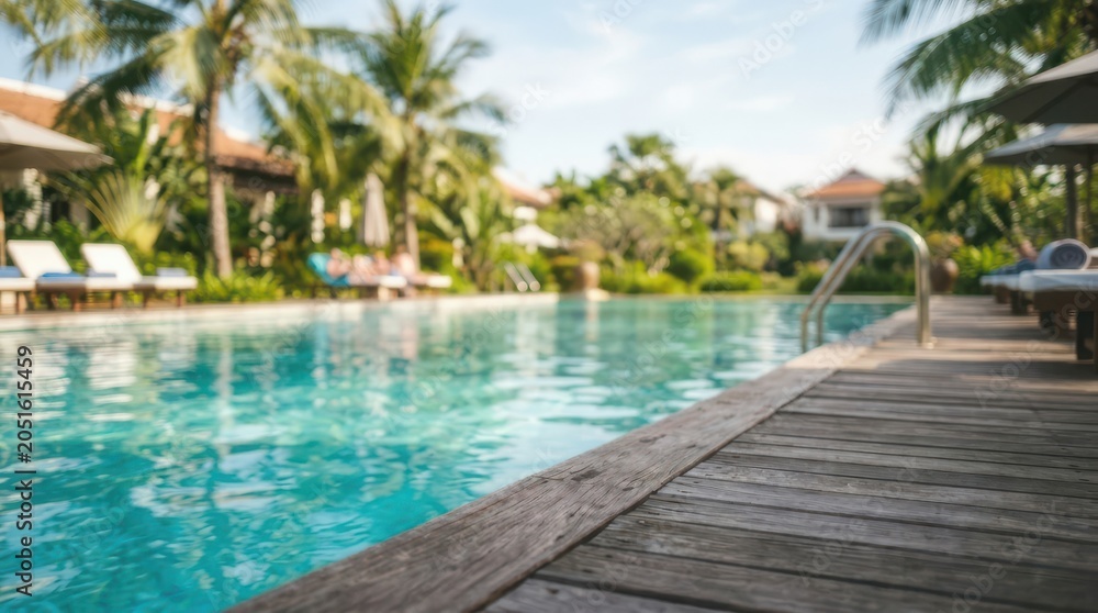 Fototapeta premium Swimming pool in tropical resort setting