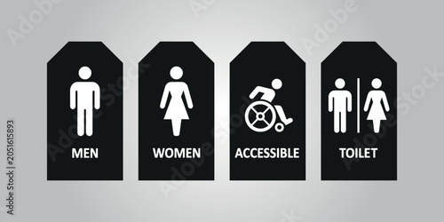 Canvas-taulu Restroom signs for men, women, accessible, and toilet
