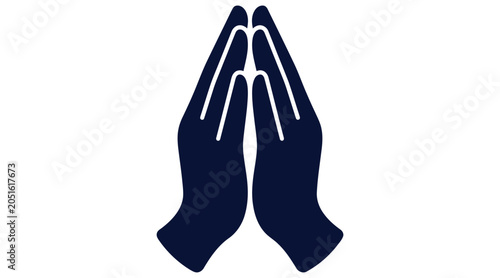 Gratitude hands praying namaste hope faith vector icon