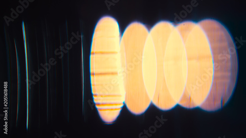 Abstract Cinematic Light Leak with Glowing Circular Bokeh