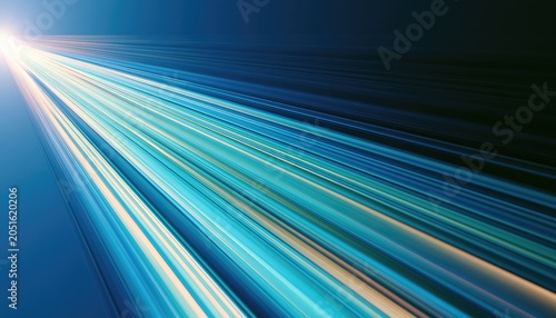 Bright light streaks emanate from a point of intense luminosity, creating a sense of rapid motion