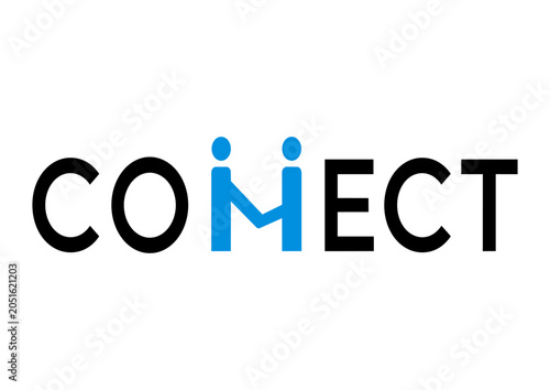Foto A clever and modern “Connect” typography logo where the letter M is transformed