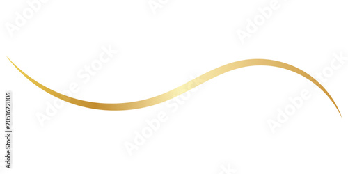 Elegant golden wave line isolated on a flat surface Vector