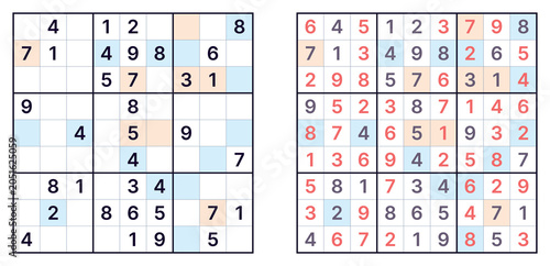 Foto Holiday sudoku puzzle activity with even and odd numbers featuring hints for medium difficulty level