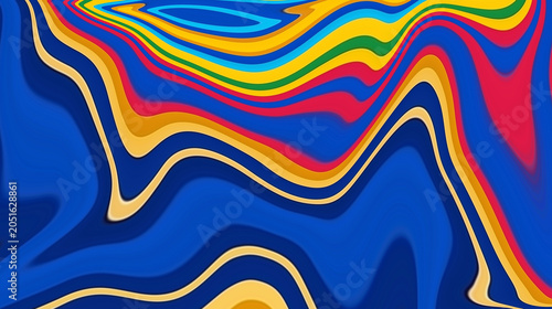 Tableau sur toile Psychedelic abstract background with colorful liquid marble swirls