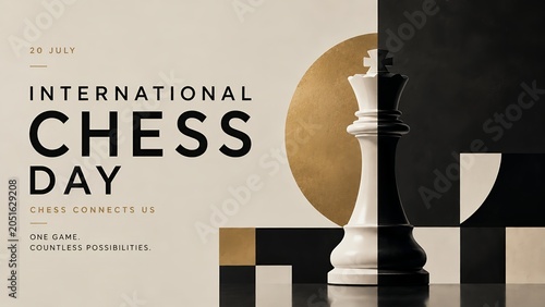 International Chess Day. July 20. Holiday illustration.