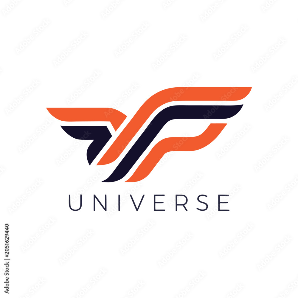 Obraz premium Dynamic Horizon Mark – Sleek Geometric Wing Symbol for Executive Business Branding