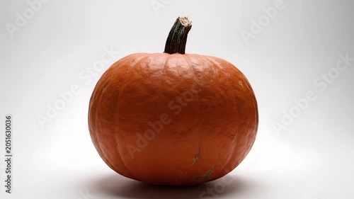Fresh orange pumpkin on white background