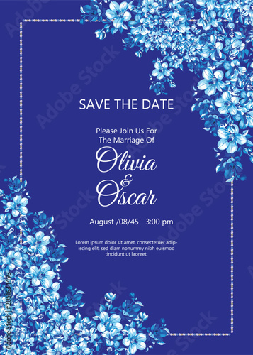 Elegant and romantic floral wedding invitation