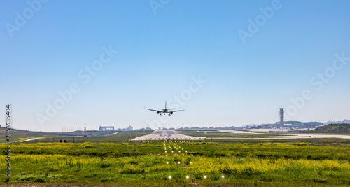 Airport Runway. Aircraft landing and take-off runway.