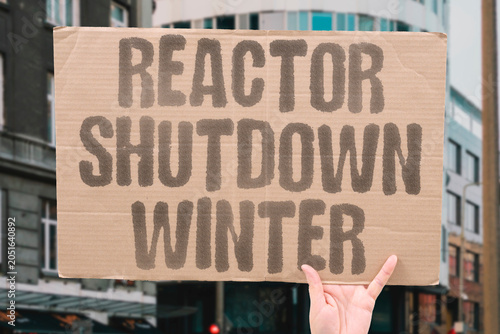 Fotografia "Reactor shutdown winter" Nuclear plant offline during cold