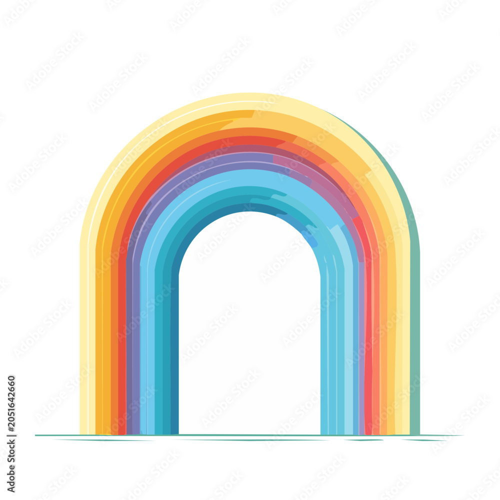 Fototapeta premium Colorful rainbow arch with white background