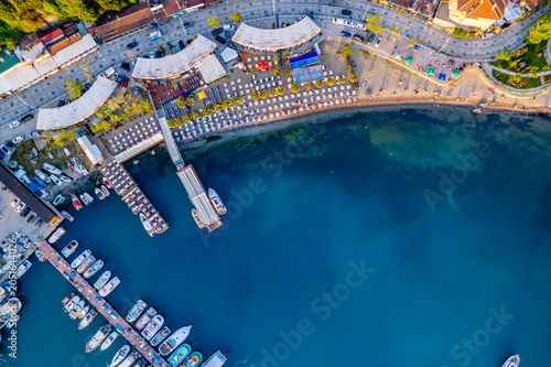 Poyrazkoy in Istanbul, Turkey. Poyrazkoy is the name of a village in Beykoz district, Istanbul Province. Aerial view of Poyrazkoy Port.
