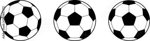 Cuadro en lienzo World cup soccer balls illustration black and white football graphics for sports