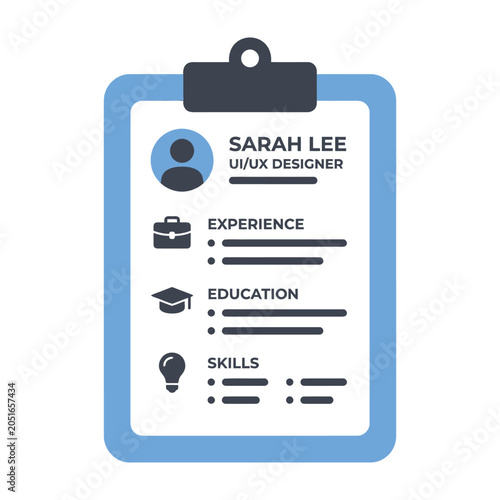 Εκτύπωση καμβά Employee resume document on a clipboard icon with clipboard application employme