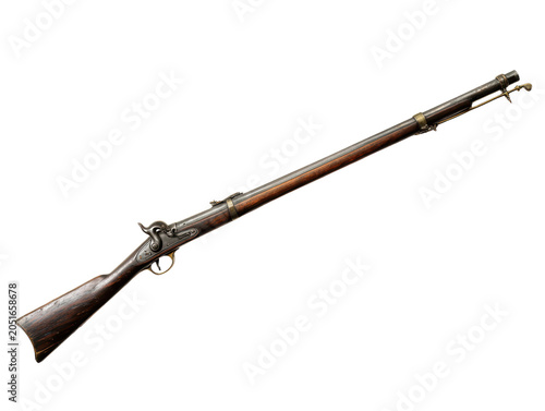 Musket Vintage Rifle Isolated on Transparent Background for Projects