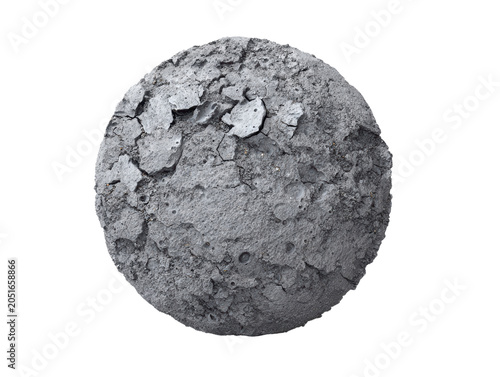 Clay Sphere with Dry Cracked Texture Isolated for 3d Graphic Design