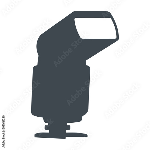 Bilde på lerret External camera flash speedlight icon with speedlight photography equipment prof