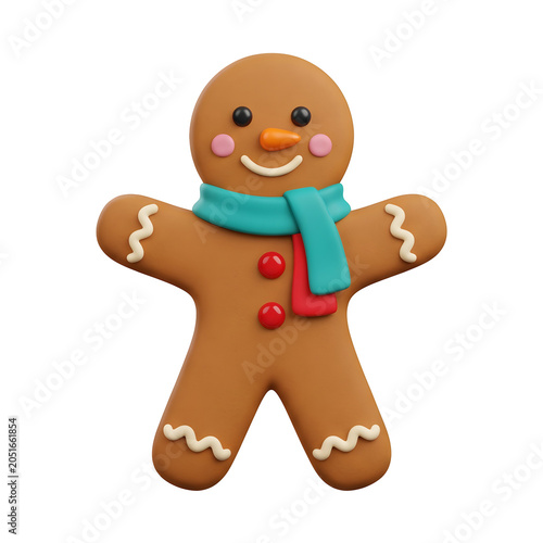 Gingerbread Man with Scarf and Buttons