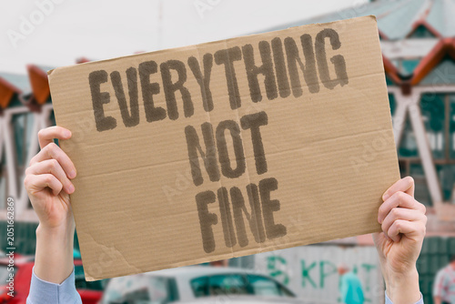 Bilde på lerret "Everything not fine" Toxic positivity denies reality