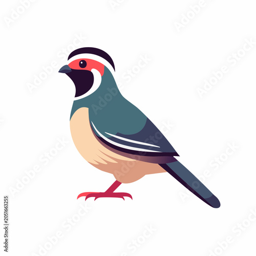 Flat design illustration of a colorful bird