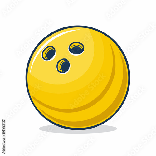 Yellow bowling ball icon with three finger holes