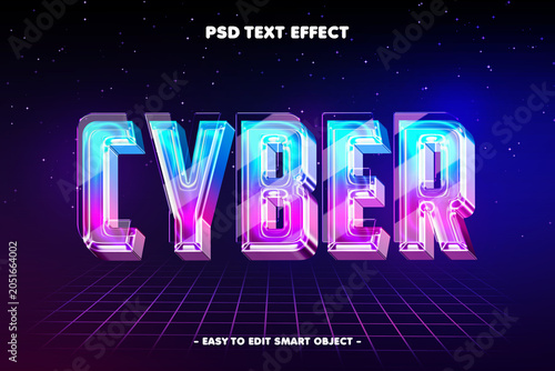 Fotografie Cyber Style Neon Text Effect