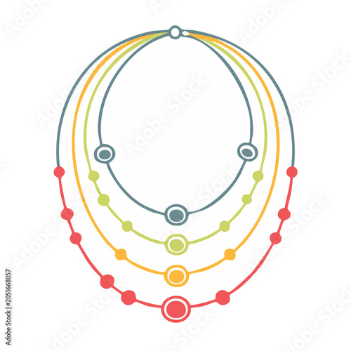 Flat design illustration of a colorful necklace