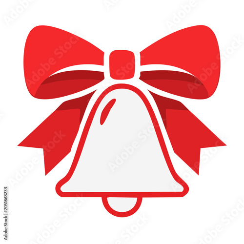 Red ribbon tied around a bell icon
