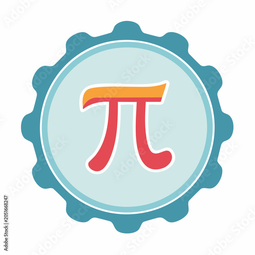 Pi symbol in a decorative circle