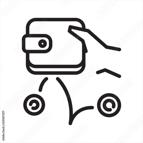 Vászonkép Savings Depletion Fear Line Icon - Financial Reserve Anxiety