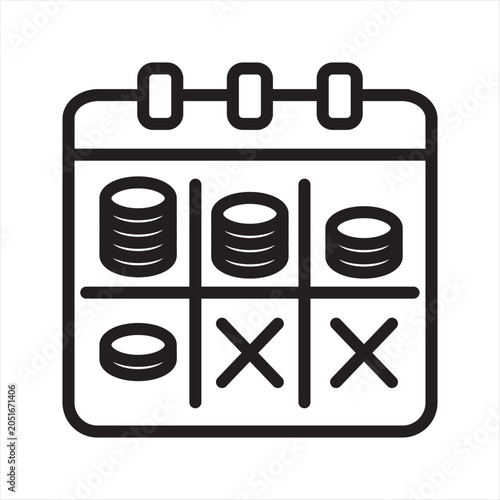Savings Depletion Fear Line Icon - Financial Reserve Anxiety