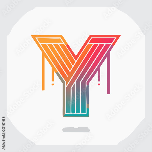 Letter Y with Gradient Drip Effect