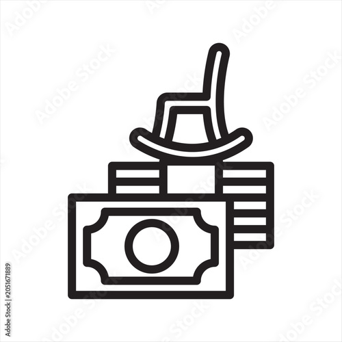 Retirement Savings Anxiety Line Icon - Future Finance Uncertainty