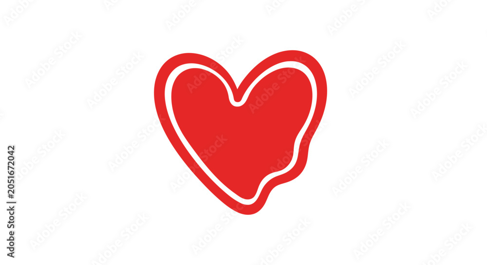 Φωτογραφία Stylized red heart icon with thick layered border.