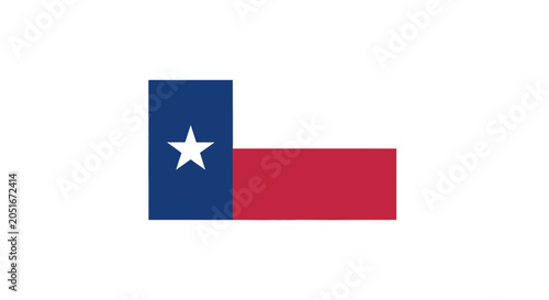 Tableau sur toile Texas state map silhouette with flag colors and star.
