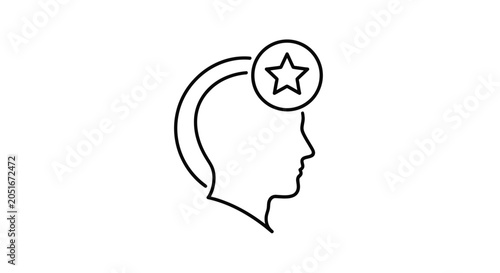 Fotografie Thinking Head with Star Idea.