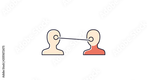 Tableau sur toile Two People Sharing Information.