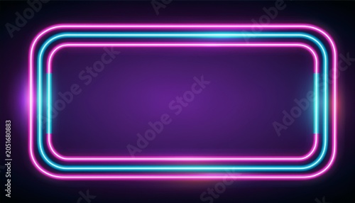 rectangle neon frame editable stroke line