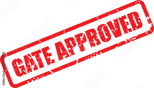 Schilderij op canvas Official red rubber stamp indicates global entry program approval status for int