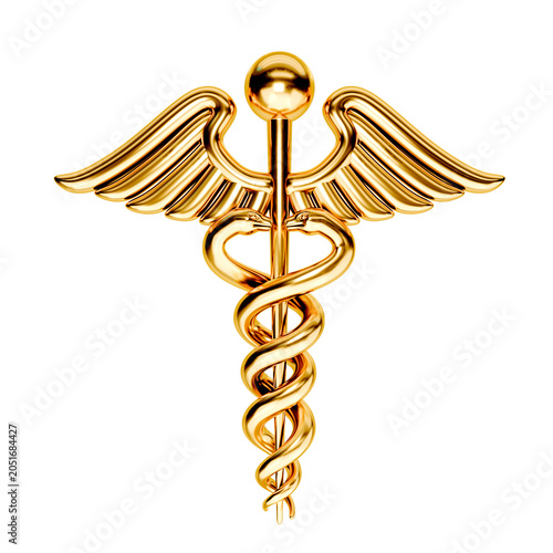 Golden caduceus medical symbol isolated on a white background.PNG	