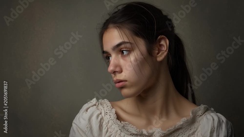 PRIMO PIANO DI RAGAZZA DELL'ANTICA ROMA